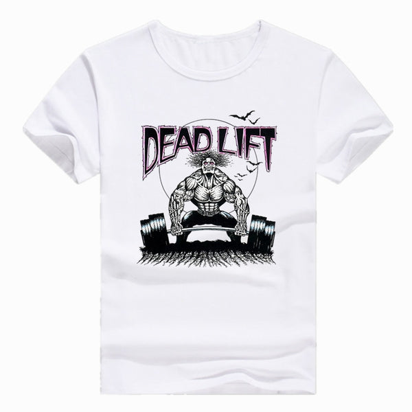 2019 Asian Size Print Print  Deadlift Powerlifting Workout Fitness White T-shirt Short Sleeve O-Neck Tshirt for Men Women HCP4201
